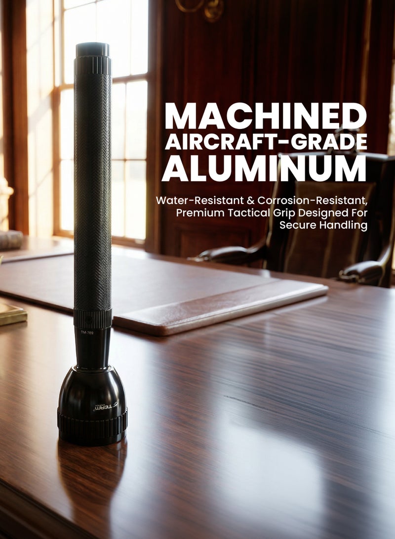 Team Rechargeable LED Flashlight  – Ultra Long Range 1200–1500m, Aircraft‑Grade Aluminum, Water & Shock Resistant, High‑Power Tactical Torch for Camping, Emergency, Outdoor & Security Use - Image 4